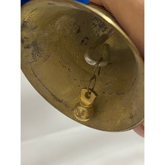 Vintage Brass Hand Bell with Horse and Horse Shoes on Handle Made in England - Picture 6 of 6